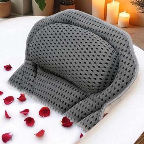 4D Bath Pillow with Neck & Back Support | Luxury Spa Bathtub Pillow
