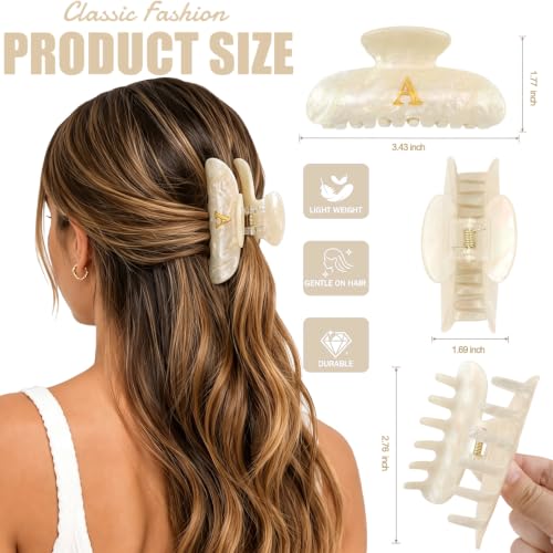 Personalized Letter Hair Clips Set - 4PCS Claw Clips for Women