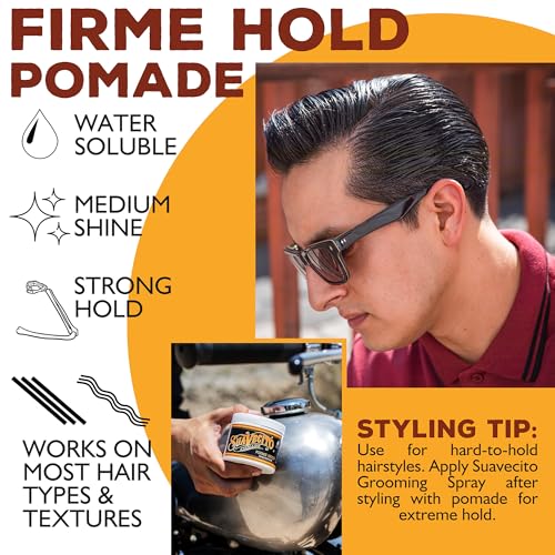 Suavecito Pomade Firme Strong Hold 4 oz - Water Based Hair Gel