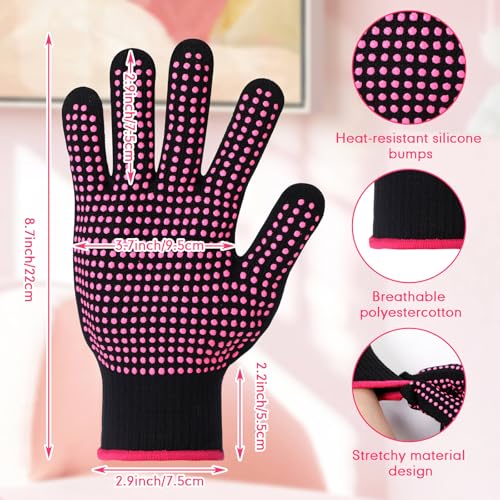 Riyiper Heat Resistant Gloves for Heat Press, Sublimation, Hair Styling (3 Pairs)