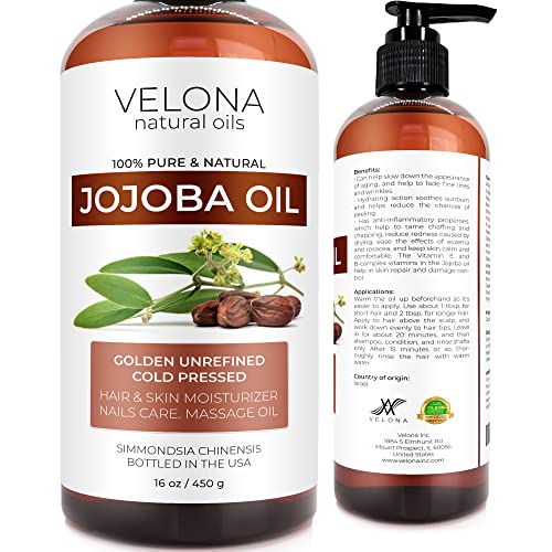 Jojoba Oil - 16 fl oz | 100% Pure and Natural | After Shower Body Oil | Golden, Unrefined, Cold Pressed, Hexane Free