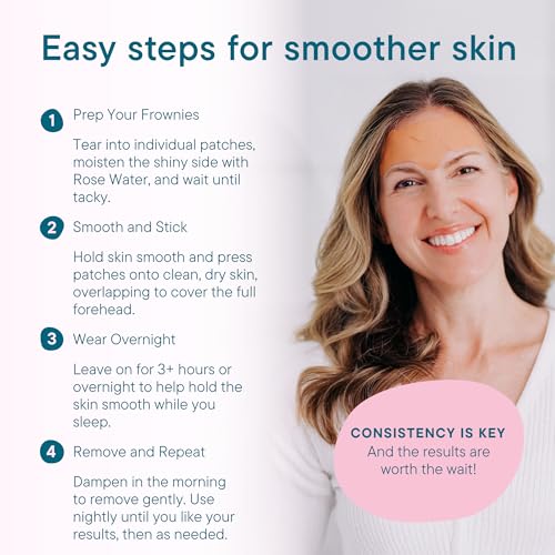 Frownies Forehead Wrinkle Patches & Rose Water Hydrator Kit (144 Ct)