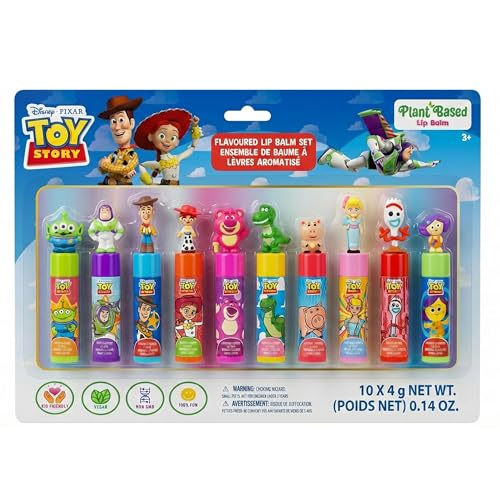 Toy Story Lip Balm Set - 10 Fruit-Flavored 3D Toppers