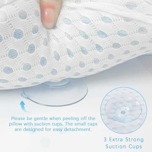 Bathtub Pillow with 4D Mesh & Suction Cups - Ergonomic Neck Support