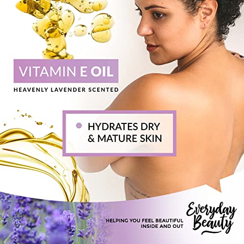 Organic Vitamin E Oil - Heavenly Lavender Scented USDA Certified 100% All Natural Plant Based 1 Fl Oz Glass Bottle & Dropper - Lightweight and Great for Scars After Surgery - For Face, Skin and Nails