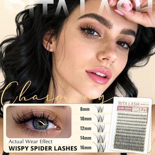 RITALASH Spider Lash Clusters Natural Wispy Eyelash Extensions 8-16mm DIY Fake Lashes