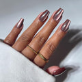 Glamnetic Brown Coffin Press On Nails - 30 Velvet Kit