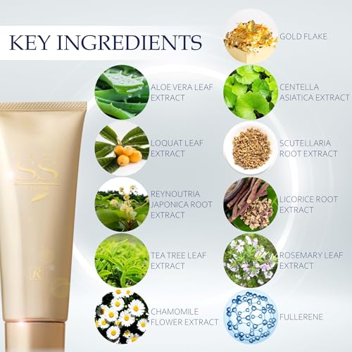 ROYALCOSMETICS ROYAL HERB SS FOAM Facial Foaming Cleanser Moisturizing with Aloe Vera Leaf Extract, Ginseng Extract and Gold, 4.23 OZ / 120g
