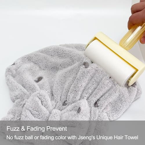 Jseng 3-Pack Microfiber Hair Towel Wrap with Bow