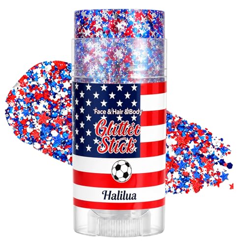 4th of July Glitter Stick - Waterproof Red White Blue Body Glitter