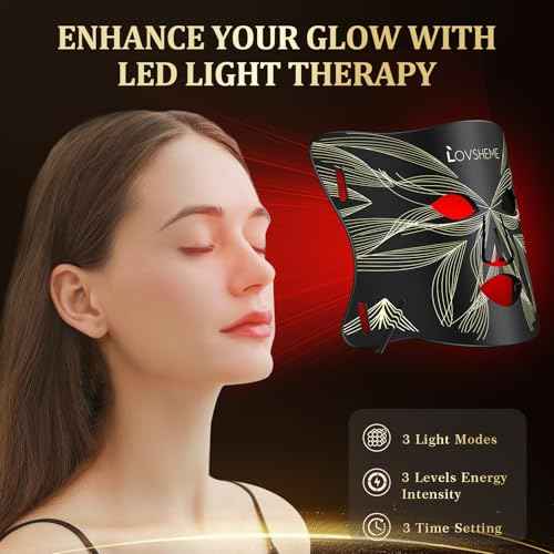 Red Light Therapy for Face, LED Face Mask Light Therapy, Omnilux Red Light Therapy Mask for Wrinkles, Acne, Skin Rejuvenation, 320 LEDs, 3 Modes, 10-Min Auto Off, Eye Protection Included