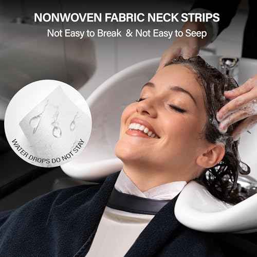Neck Strips Barber Neck Strips - 100 Count Non-woven Fabric Barber Tape Professional Electrostatic Adsorption Disposable Haircut Paper Neck Band for Barbers and Hairstylists Barber Accessories