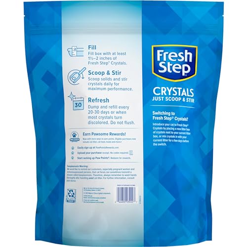 Fresh Step Crystals, Premium Cat Litter, Scented, 16 lbs total, (2 Pack of 8lb Bags) (Package May Vary)