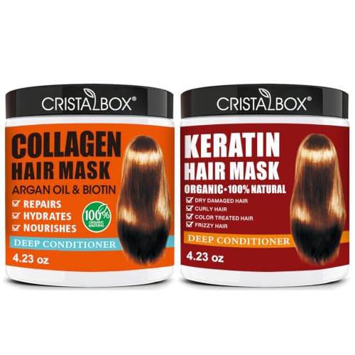 2-Pack Keratin & Collagen Hair Mask Treatment with Argan Oil