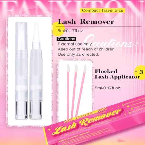 FANXITON Eyelash Glue Remover 5ML Cluster Lash Bond and Seal Glue Remover for Individual Cluster Lashes Remover with Soft Eyelash Brush Self Use at Home