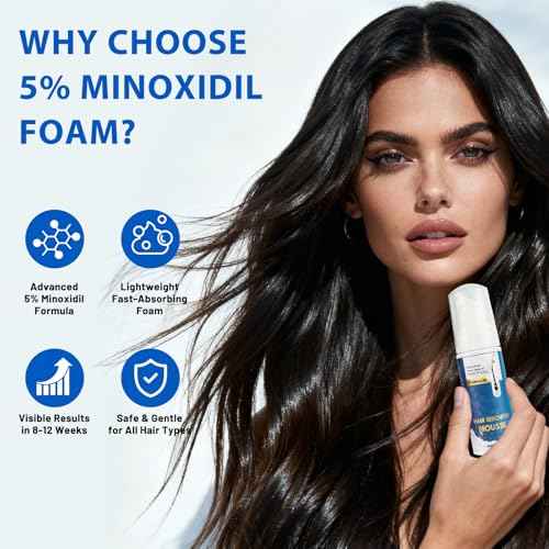 5% Minoxidil Hair Growth Foam for Men & Women ? 2 Pack (60ml Each) | Extra Strength Hair Regrowth Treatment with Biotin | Supports Thicker, Fuller-Looking Hair
