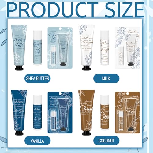 Leelosp Christian Religious Gifts for Women - God Says You Are - Mini Hand Cream and Lip Balm Birthday Gift for Women Sister Friend Daughter Mom Grandma Female Coworker (Bright Color,24 Packs)