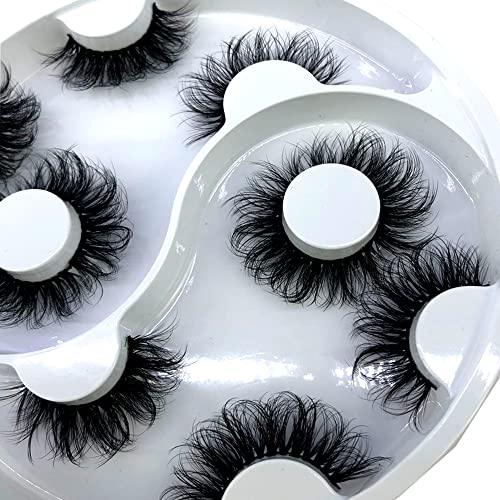 5 Pairs 8D Fluffy Cat-Eye Faux Mink False Eyelashes