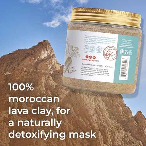 Natural Elephant Ghassoul (Rhassoul) Moroccan Lava Clay Powder | 100% Pure & Natural Face & Body Mask Powder | 1lb Bag Pack of 2 450g Bags