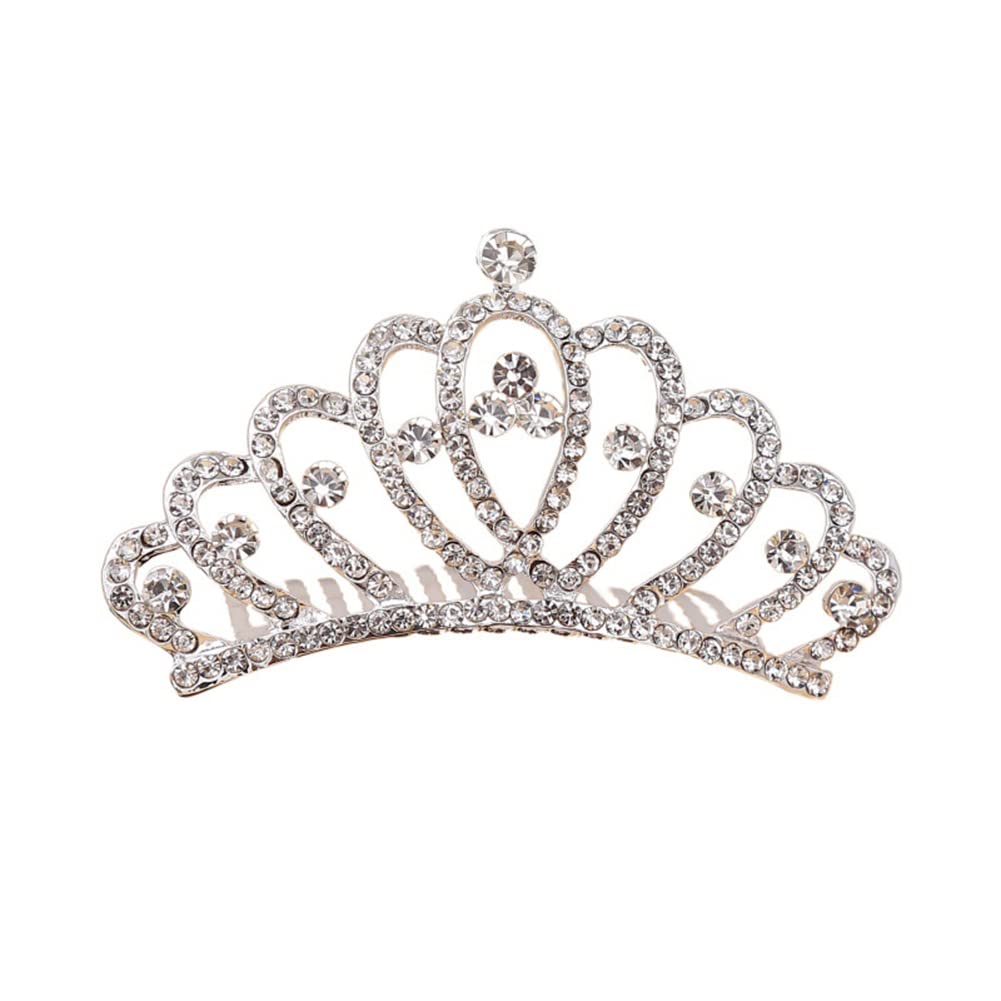 SUKPSY Crystal Rhinestone Crown Tiara for Girls and Kids, Princess Headbands Comb Hair Accessories Bride Wedding Headpieces for Birthday Wedding Prom Party (Comb)