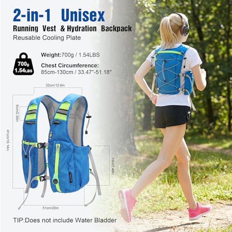 Adjustable Cooling Running Vest for Men & Women with 3 Plates