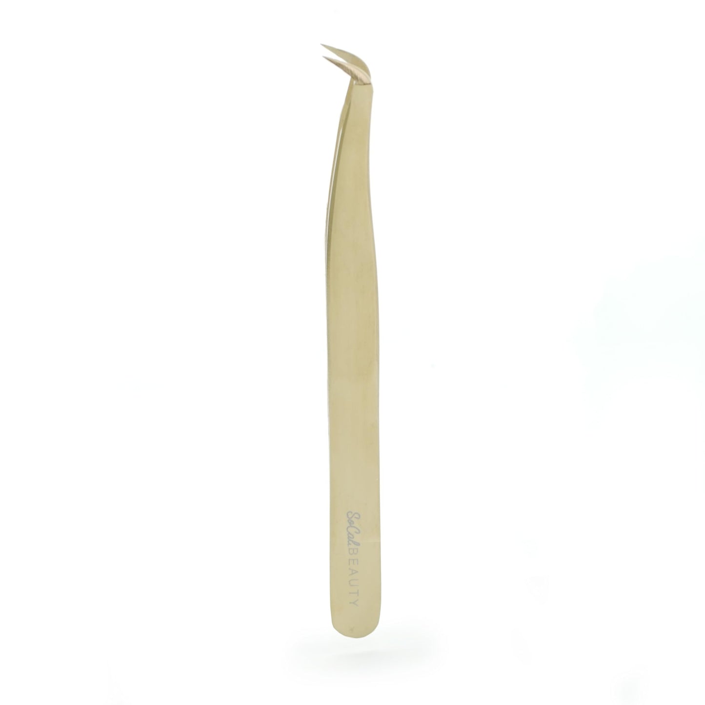 GEM Volume Boot Lash Tweezer by SoCal Beauty – Gold Precision Eyelash Tweezer for Eyelash Extensions with mm Measurement – Professional Tweezers for Eyelash Extension & Volume Fan
