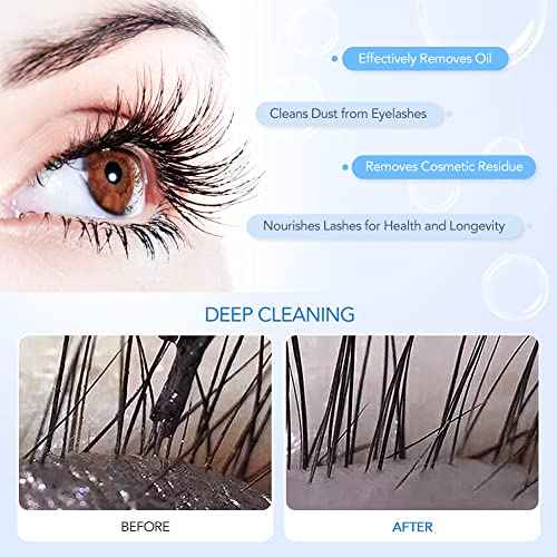 Eyelash Extension Cleanser Lash Shampoo Eyelash Extension Shampoo Lash Foam Cleanser Eyelid Cleanser for Makeup Remover Eyelash Care, Paraben & Sulfate Free for Salon and Home Use (Original 600ml)