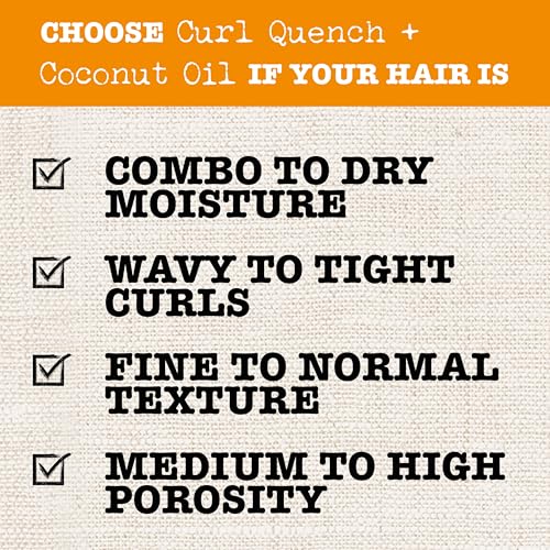 Maui Moisture Curl Quench Coconut Oil Hydrating Curl Cream, 12 oz