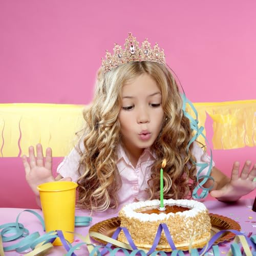 Rhinestone Birthday Tiara & Sash Set for Women Girls