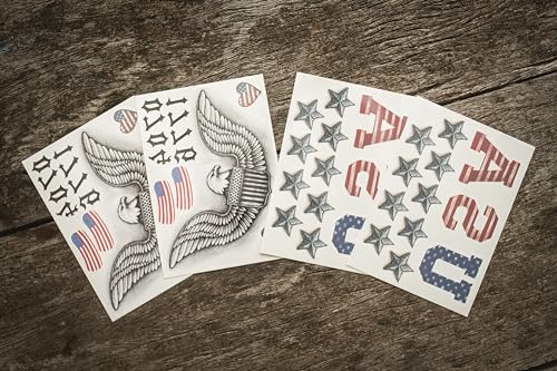 USA Temporary Face Tattoos - 2 Pack Patriotic Design