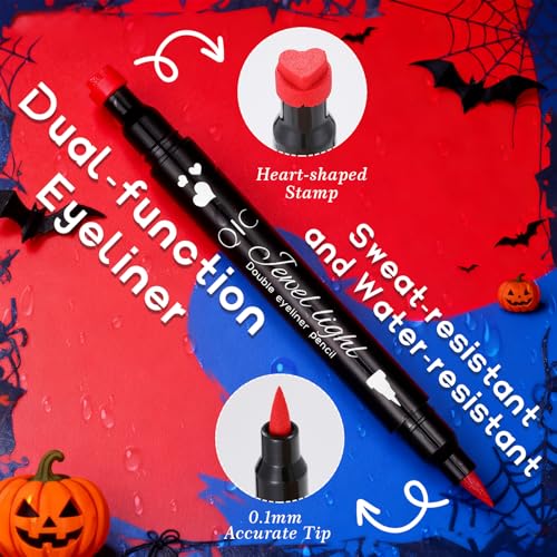 Harley Quinn Makeup Kit with Red Eyeliner Stamp & Face Paint