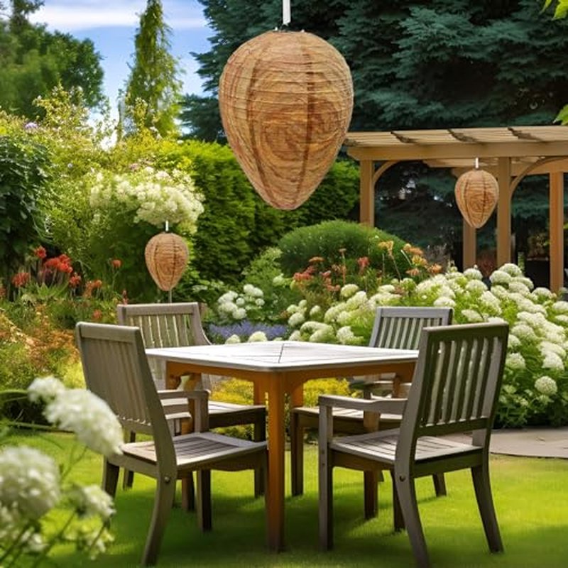 4 Pack Fake Wasp Nests - Waterproof Outdoor Decor