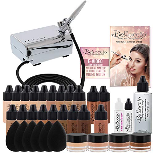 Belloccio Professional Airbrush Makeup System with 17 Foundation Shades