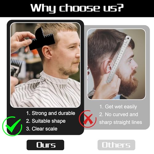 2 Pcs Barber Enhancement Cards T-Shape Hairline Beard Shaping Tool