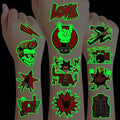 96 Glow-in-Dark Rock Temporary Tattoos for Kids