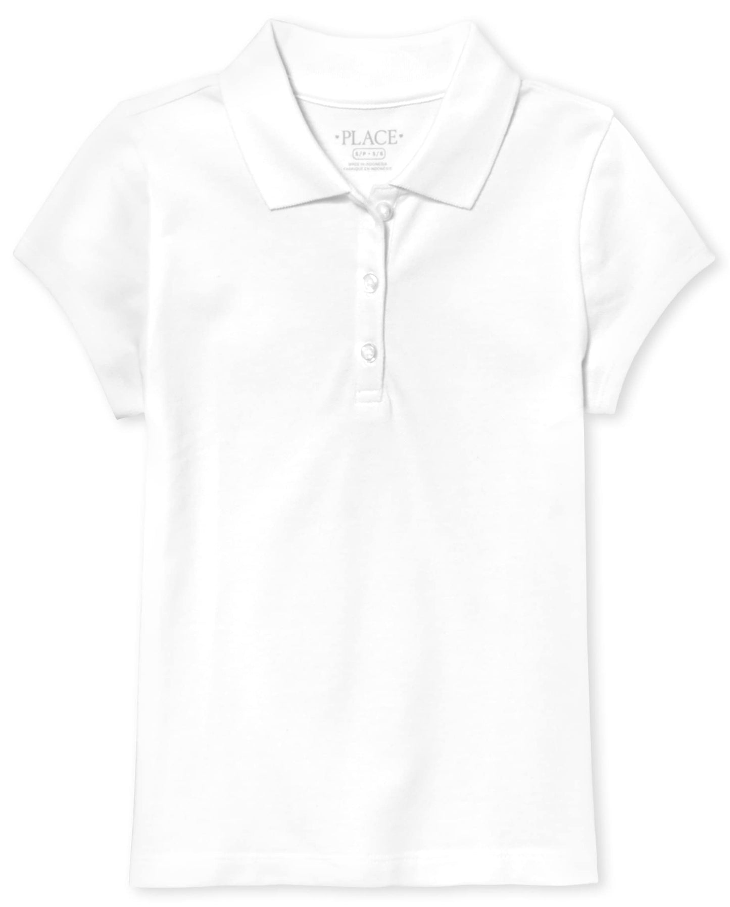 The Children's Place girls Short Sleeve Pique School Uniform Polo Shirt, White Single, X-Small US