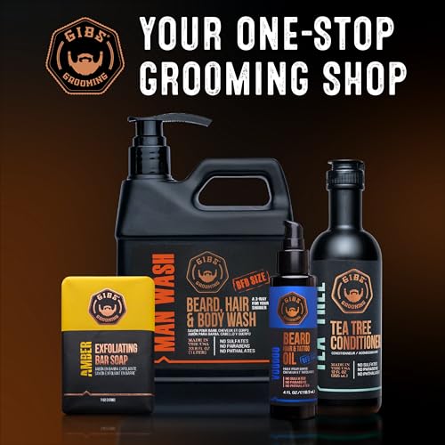 GIBS Grooming Signature Beard, Hair & Tattoo Oil, 1 oz Skull Jar
