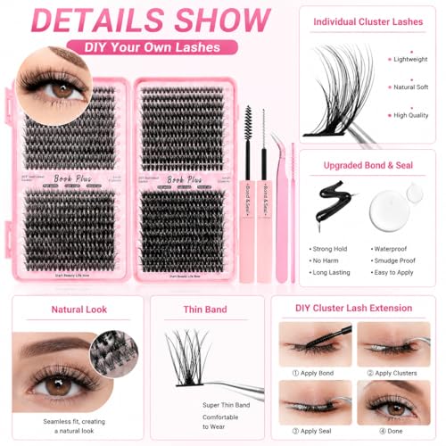 Lash Clusters 800Pcs DIY Eyelash Extensions Kit - Fluffy Wispy