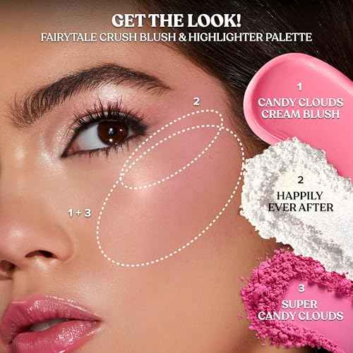 Too Faced Fairytale Crush Blush & Highlighter Set | Moon Crush Highlighter + Cloud Blush Face Palette Gift Set