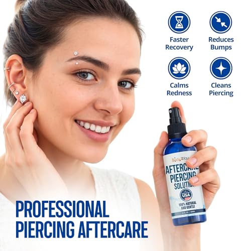 BodyJ4You Piercing Aftercare Spray - Sterile Saline Solution 2 FL Oz
