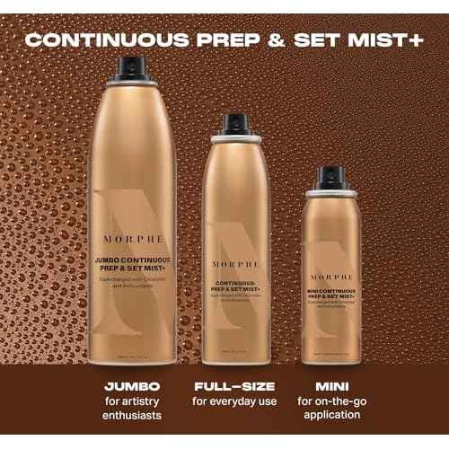 Morphe Continuous Prep & Set Setting Spray - Hydrating Setting Spray for Makeup & Skin Prep - Enriched with Ceramides and Antioxidants for a Radiant Finish (2.8 oz)