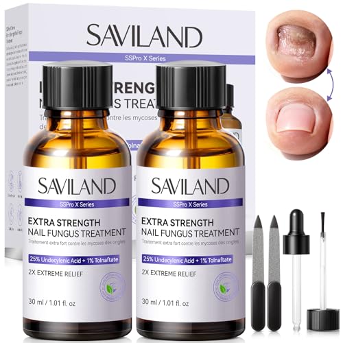 SAVILAND Extra Strength Toenail Fungus Treatment - 2 fl oz Nail Repair & Softener