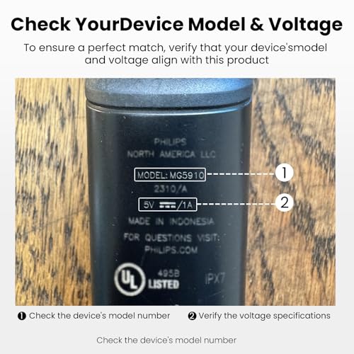 5V Charger Fit for Philips Norelco One Blade 360 QP2724 QP2834, MG5910 MG7910 MG9510 MG9525 QP4631 QP6542 QP6552 QP4530 QP1924 QP1324 MG5900 MG9520 for Phillips Electric Trimmer Charging Cord