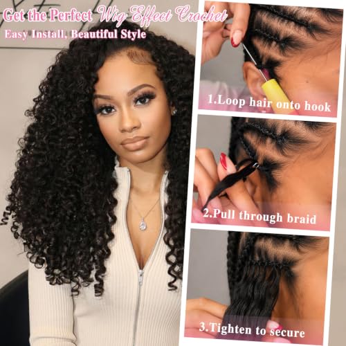 Burmese Curly Crochet Hair 14" 240g 4 Bundles Knotless