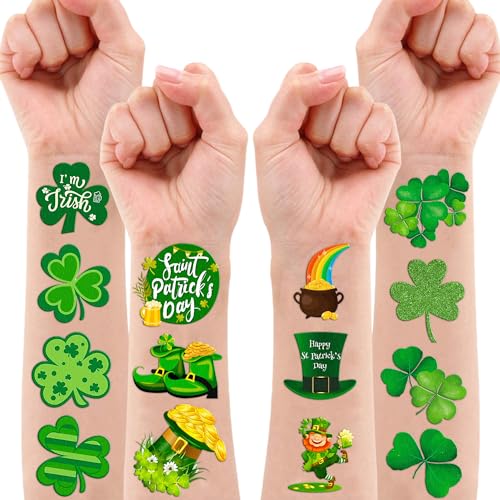 86 PCS Lucky Shamrock Temporary Tattoos - Saint Patrick's Day Party Favors