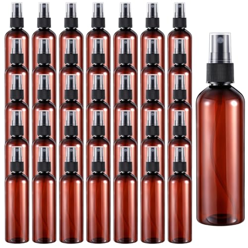 90 Pack 4 Oz Spray Bottle Mini Spray Bottles Plastic Amber Spray Bottles Portable Fine Mist Spray Bottle Refillable Perfume Bottle Empty for Plants, Cleaning, Misting and Skin Care