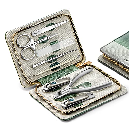 8-Piece Stainless Steel Manicure and Pedicure Set with PU Leather Case