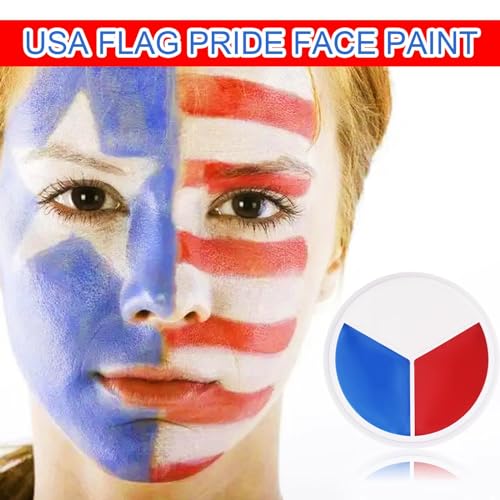 Red White Blue Face Paint Set - American Flag Patriotic Makeup