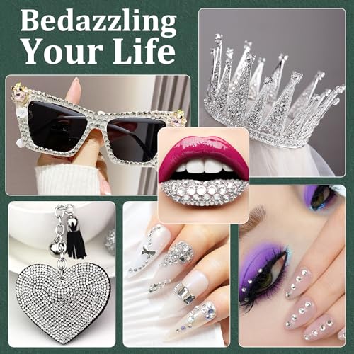 Flatback Resin Rhinestone Kit with B7000 Glue & Pickup Tools for Crafts