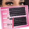 DIY Cluster Lash Extension Kit - 200pcs 50D Wispy Lashes 10-18MM